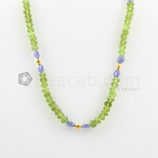 Peridot Beads Faceted Necklace 