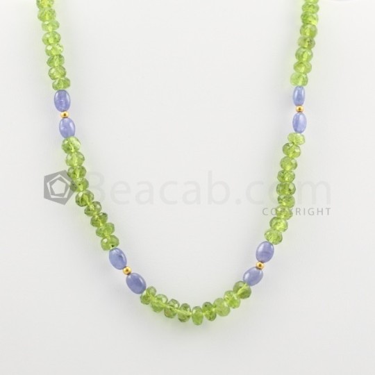 Peridot Faceted Beads Necklace 
