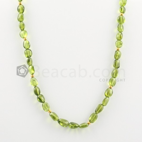 Peridot Beads Tumbled Necklace
